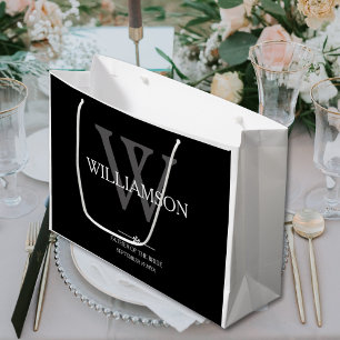 Wedding Father Of The Bride Gift Monogram Classy Large Gift Bag
