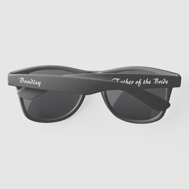 Wedding Father Of The Bride Modern Personalized Sunglasses (Back)