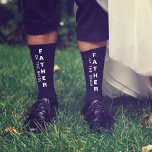 Wedding Father Of The Bride Personalized Black Socks<br><div class="desc">Dress the men of your wedding party in coordinating socks. "Father Of The Bride" is written down the front of these black socks in bold white typography. Personalize with your first names and wedding date in simple white typography on the lower foot.</div>
