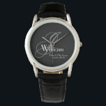 Wedding Father Of The Groom Gift Monogram Sports  Watch<br><div class="desc">Wedding Father Of The Groom Gift Monogram Modern Cool Sports Watch. Click personalize this template to customize it with the monogram initial, the name and the marriage date quickly and easily. Wedding Father Of The Groom Gift Monogram Sports Watch, is part of the Parent Gifts Collection in this store. 30...</div>