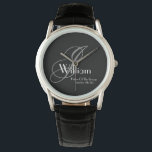 Wedding Father Of The Groom Gift Monogram Sports  Watch<br><div class="desc">Wedding Father Of The Groom Gift Monogram Modern Cool Sports Watch. Click personalize this template to customize it with the monogram initial, the name and the marriage date quickly and easily. Wedding Father Of The Groom Gift Monogram Sports Watch, is part of the Parent Gifts Collection in this store. 30...</div>