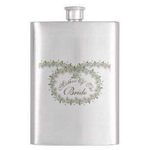 Wedding Favor Elegant Roses Mother of the Bride Hip Flask