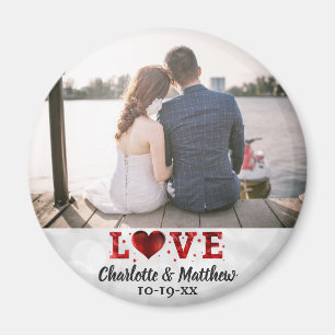 Wedding Favor Love Modern Typography Thank You Magnet