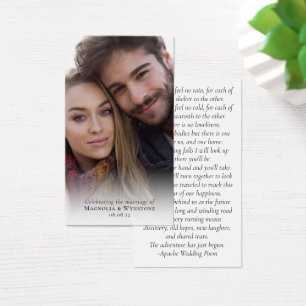 Wedding Favor Photo Prayer Card