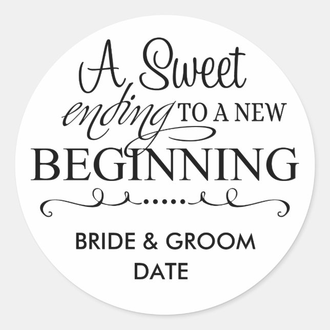 WEDDING FAVOR STICKER A Sweet Ending (Front)