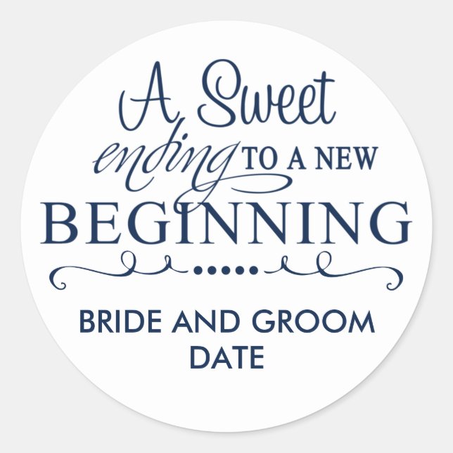 WEDDING FAVOR STICKER A Sweet Ending (Front)