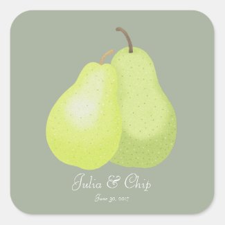 Wedding Favor Sticker Elegant Modern Pear Humor