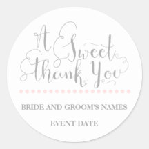 WEDDING FAVOR STICKER phrase "A Sweet Thank You"