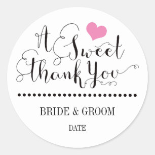 WEDDING FAVOR STICKER Sweet thank you.