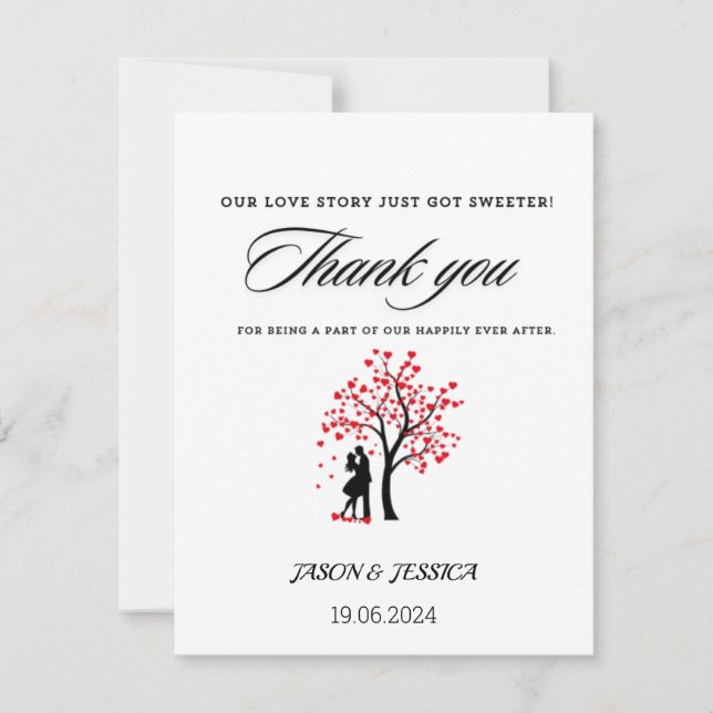 Wedding Favor  Thank You Custom Tag  Card (Front)