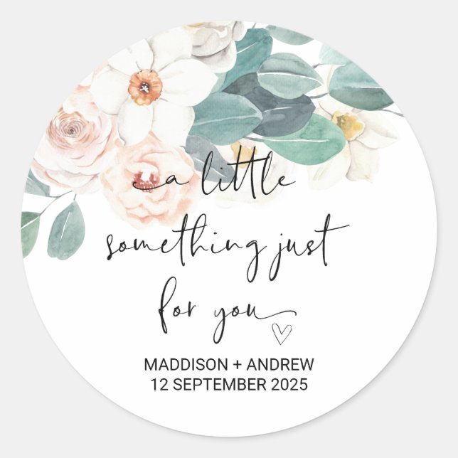 Wedding Favor Thank You From Bride Groom  Favor  Classic Round Sticker (Front)