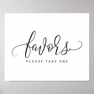 Wedding Favors Sign - Bounce Calligraphy (Black)