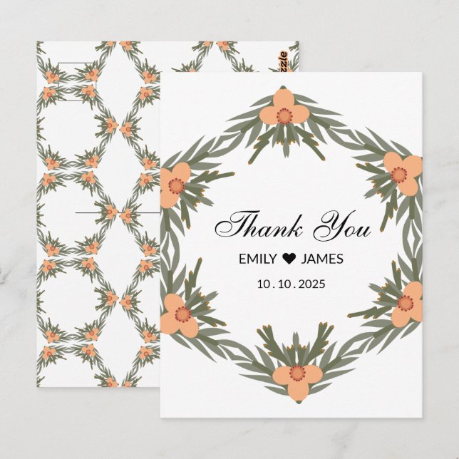 Wedding Favour Bag – Custom Name & Date for Candle Postcard (Front/Back)