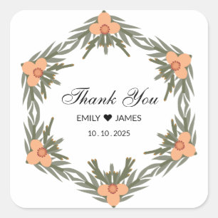 Wedding Favour Bag – Custom Name & Date for Candle Square Sticker