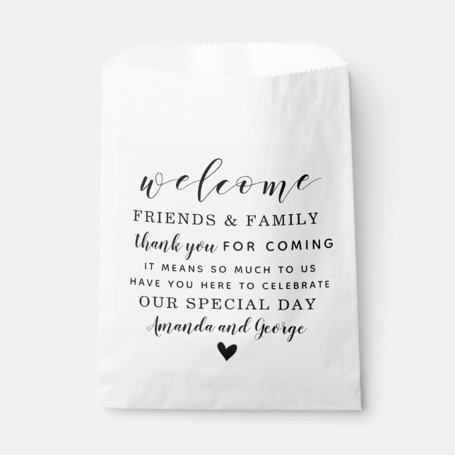 Wedding favour bag personalized thank you (Front)