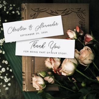 wedding favour bookmark simple elegant modern  mini business card