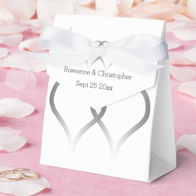 Wedding Favour Boxes Silver Hearts (Wedding)
