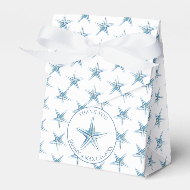 Wedding Favour Boxes Watercolor Beach (Front Side)