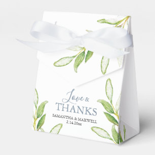 Wedding Favour Boxes Watercolor Greenery