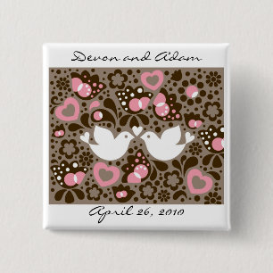 Wedding Favour Button "The Love Birds"