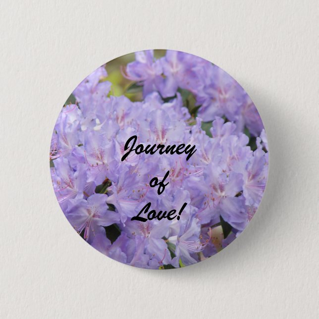 Wedding favour buttons Journey of Love Lavender (Front)