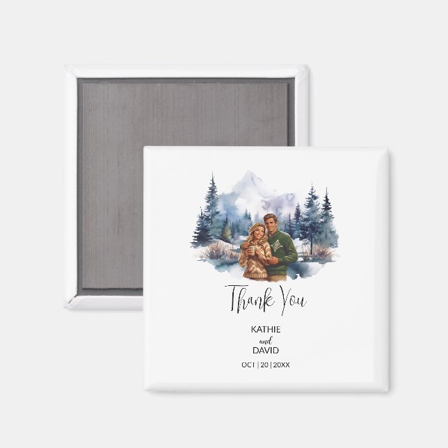 Wedding Favour Christmas Adventure Outdoor Marriag Magnet (Front/Back)