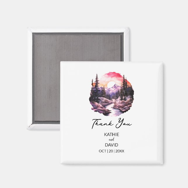 Wedding Favour Christmas Adventure Outdoor Marriag Magnet (Front/Back)