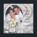 Wedding Favour diamonds photo Magnet<br><div class="desc">Wedding Favour diamonds photo Magnet. Image and illustration composition for elegant formal wedding, anniversary or engagement party template The text is fully customizable. Add your information or change it completely. Select a different font and colour. Template can be used for any special occasion. Simply change the text to suit your...</div>