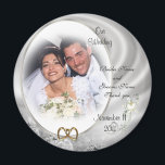 Wedding Favour diamonds photo Magnet<br><div class="desc">Wedding Favour diamonds photo Magnet. Image and illustration composition for elegant formal wedding, anniversary or engagement party template The text is fully customizable. Add your information or change it completely. Select a different font and colour. Template can be used for any special occasion. Simply change the text to suit your...</div>