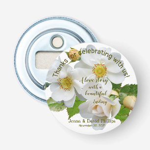 Wedding Favour Elegant Roses Full Bloom Bottle Opener