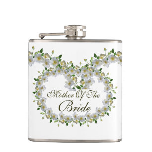 Wedding Favour Elegant Roses Mother of the Bride Hip Flask