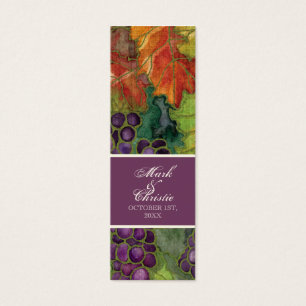 Wedding Favour Gift Card, Autumn Grape Leaf