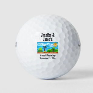 Wedding Favour Hawaii Beach Tropical Destination Golf Balls