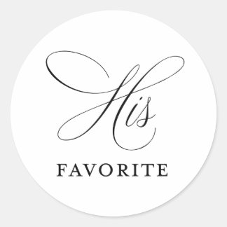 Wedding Favour His Favourite Treat Box Sticker