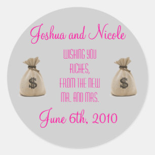 Wedding Favour Labels! Classic Round Sticker