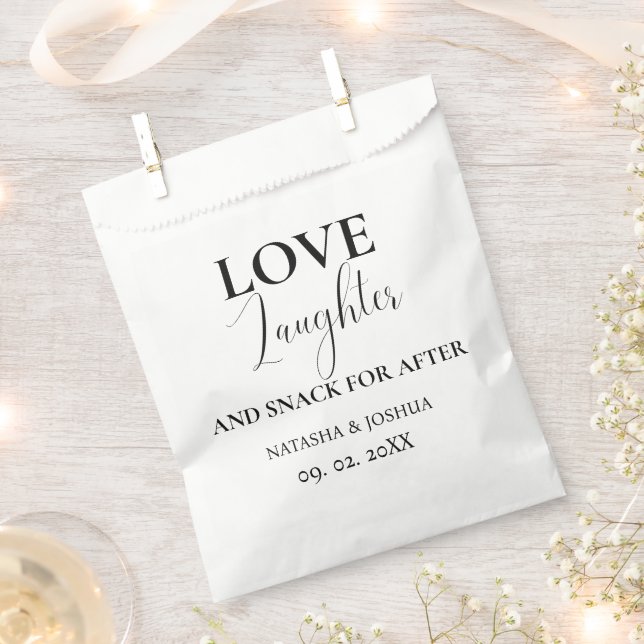Wedding Favour Love Laughter and a Snack for After Bag (Clipped)