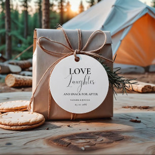 Wedding Favour Love Laughter and a Snack for After Tags
