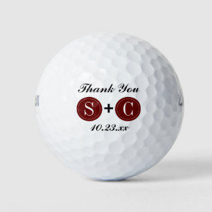 Wedding Favour Monogram Initials Thank You Golf Balls