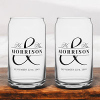 Wedding Favour Mr Mrs Black White