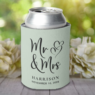 Wedding Favour Mr Mrs Sage Can Cooler