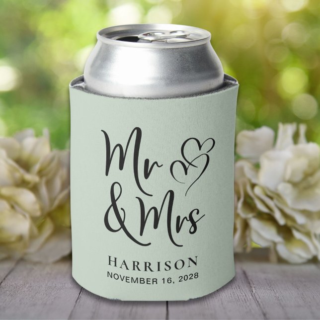 Wedding Favour Mr Mrs Sage Can Cooler (Creator Uploaded)