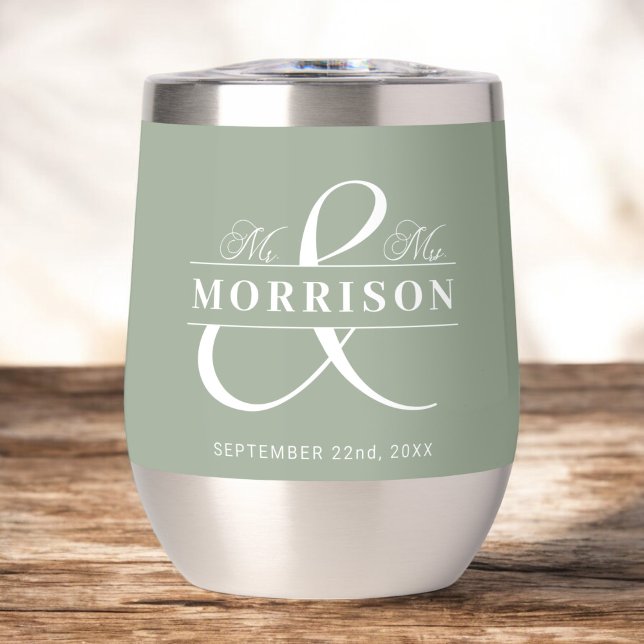 Wedding Favour Mr Mrs Sage Green (Creator Uploaded)
