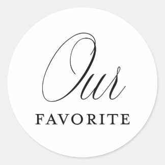 Wedding Favour Our Favourite Treat Candy Box Stick Classic Round Sticker