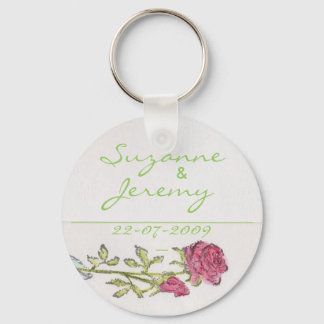 Wedding Favour Personalize Vintage Rose Keychain