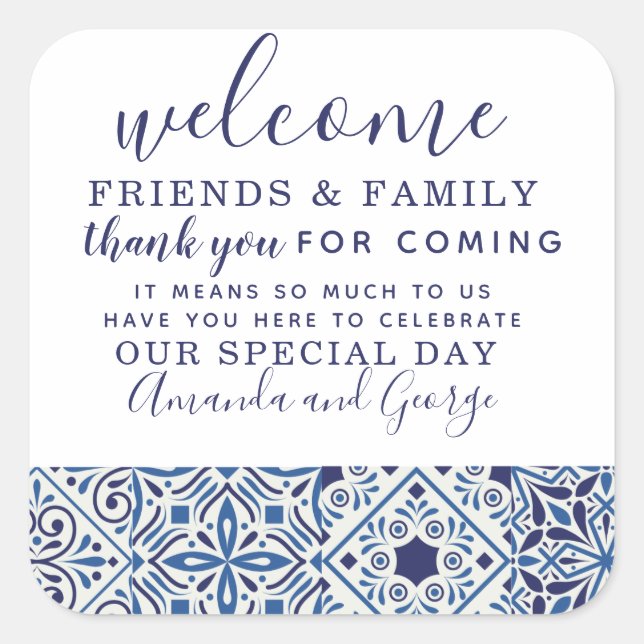 Wedding favour personalized thank you Sticker (Front)