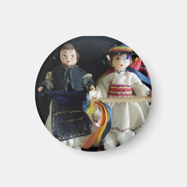 Wedding Favour Romanian National Costume Magnet (Front)