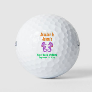 Wedding Favour Seahorse Beach Tropical Destination Golf Balls