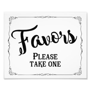 Wedding favour sign, party favour photo print