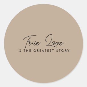 wedding favour simple elegant modern   classic round sticker
