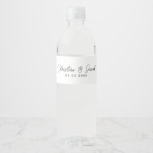 wedding favour simple elegant wedding favor water bottle label